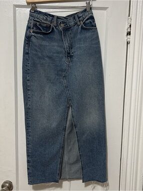 Reformation Jeans Denim Maxi Skirt